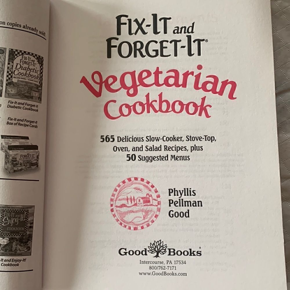 Cookbook Paperback Fix it and Forget it Vegetarian Phyllis Good - Picture 4 of 11